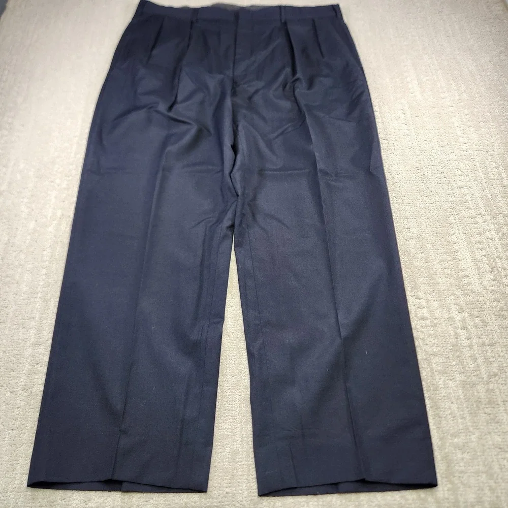 Vintage Polo Ralph Lauren Pants Men 38x30 High Rise Pleated Trouser Baggy Black